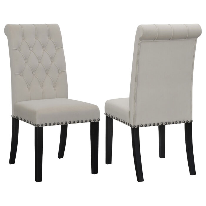 Alana Velvet Upholstered Dining Side Chair Sand (Set of 2) product image