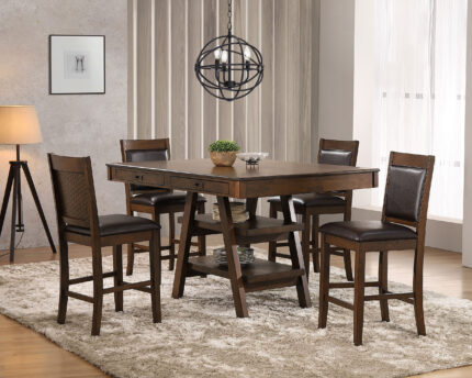 Dewey 5-piece Rectangular Dining Table Set Walnut product image
