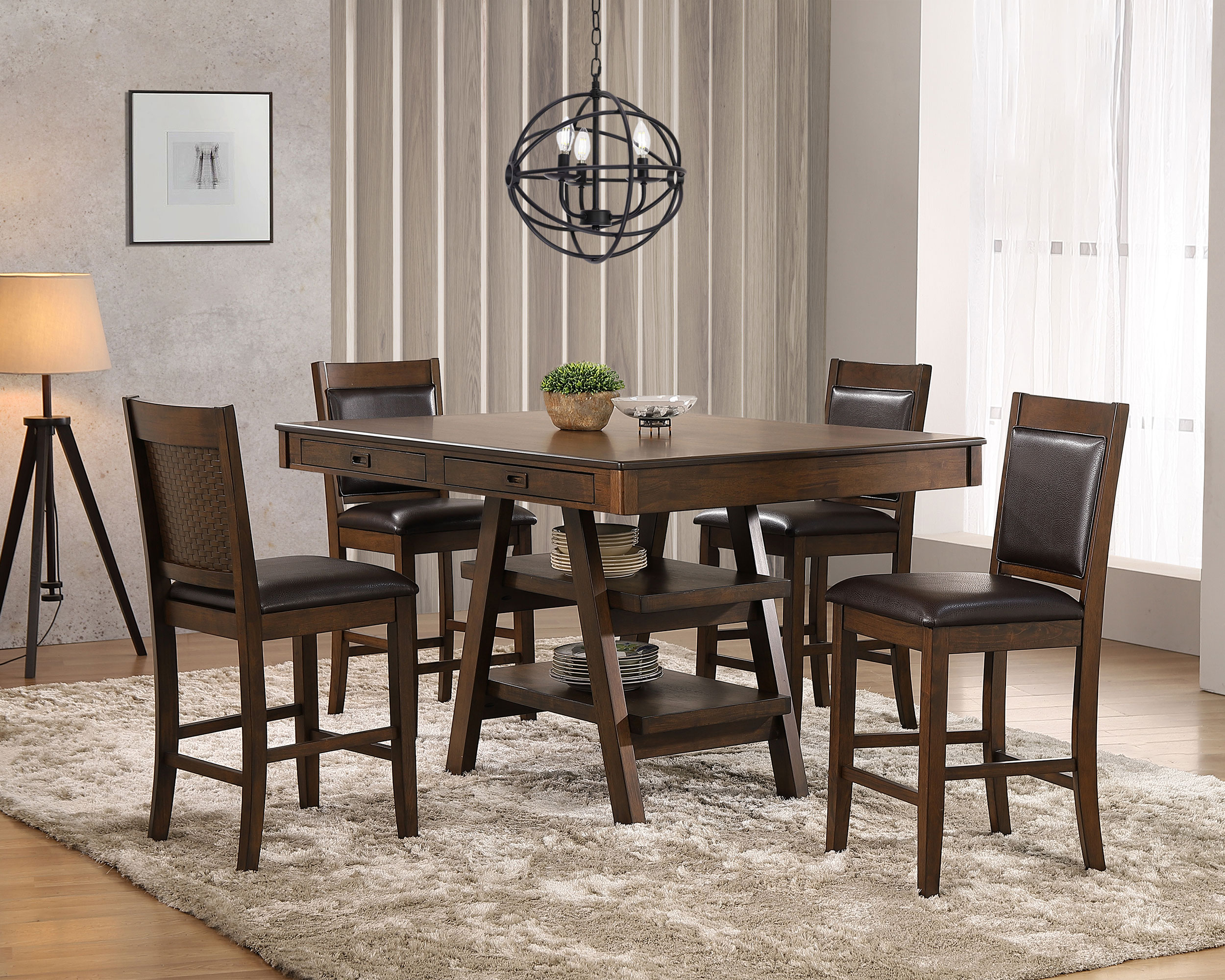 Dewey 5-piece Rectangular Dining Table Set Walnut Dewey 5-piece Rectangular Dining Table Set Walnut product image