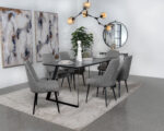 Smith 7-piece Rectangular Ceramic Top Dining Table Set Black product image
