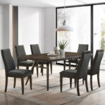 Wes 7-piece Rectangular Dining Table Set Dark Walnut product image