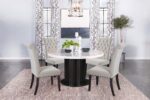 Sherry 5-piece Round Marble Top Dining Table Set Sand product image