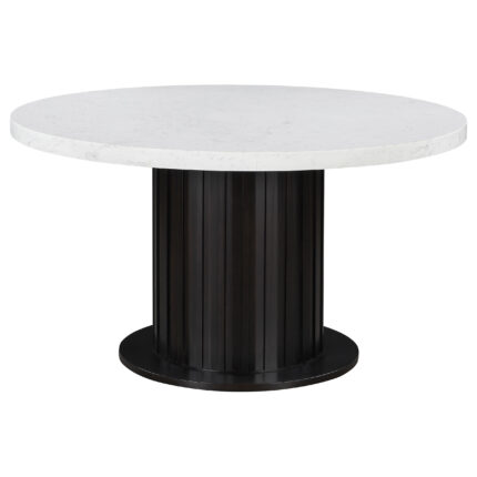 Sherry Round 54-inch Marble Top Dining Table Rustic Espresso product image