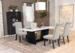 Sherry 5-piece Rectangular Marble Top Dining Table Set Sand product image