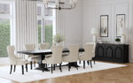 Florence 9-piece 126-inch Extension Dining Table Set Beige product image