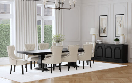 Florence 9-piece 126-inch Extension Dining Table Set Beige product image