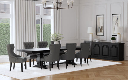 Florence 9-piece 126-inch Extension Dining Table Set Grey product image