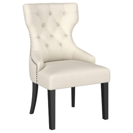 Baney Fabric Upholstered Dining Side Chair Beige and Black product image