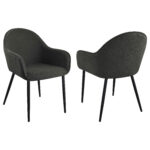 Emma Fabric Upholstered Dining Arm Chair Charcoal (Set of 2) product image