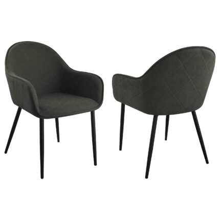 Emma Fabric Upholstered Dining Arm Chair Charcoal (Set of 2) product image