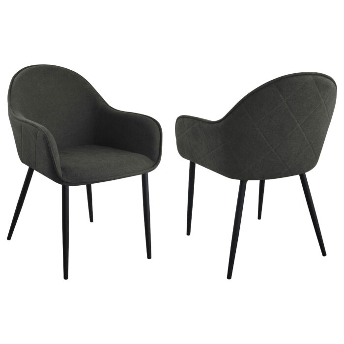 Emma Fabric Upholstered Dining Arm Chair Charcoal (Set of 2) product image