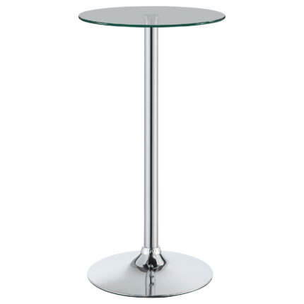 Abiline Round 24-inch Glass Top Bistro Bar Table Chrome product image
