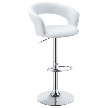Barraza 29-inch Adjustable Height Bar Stool White and Chrome product image