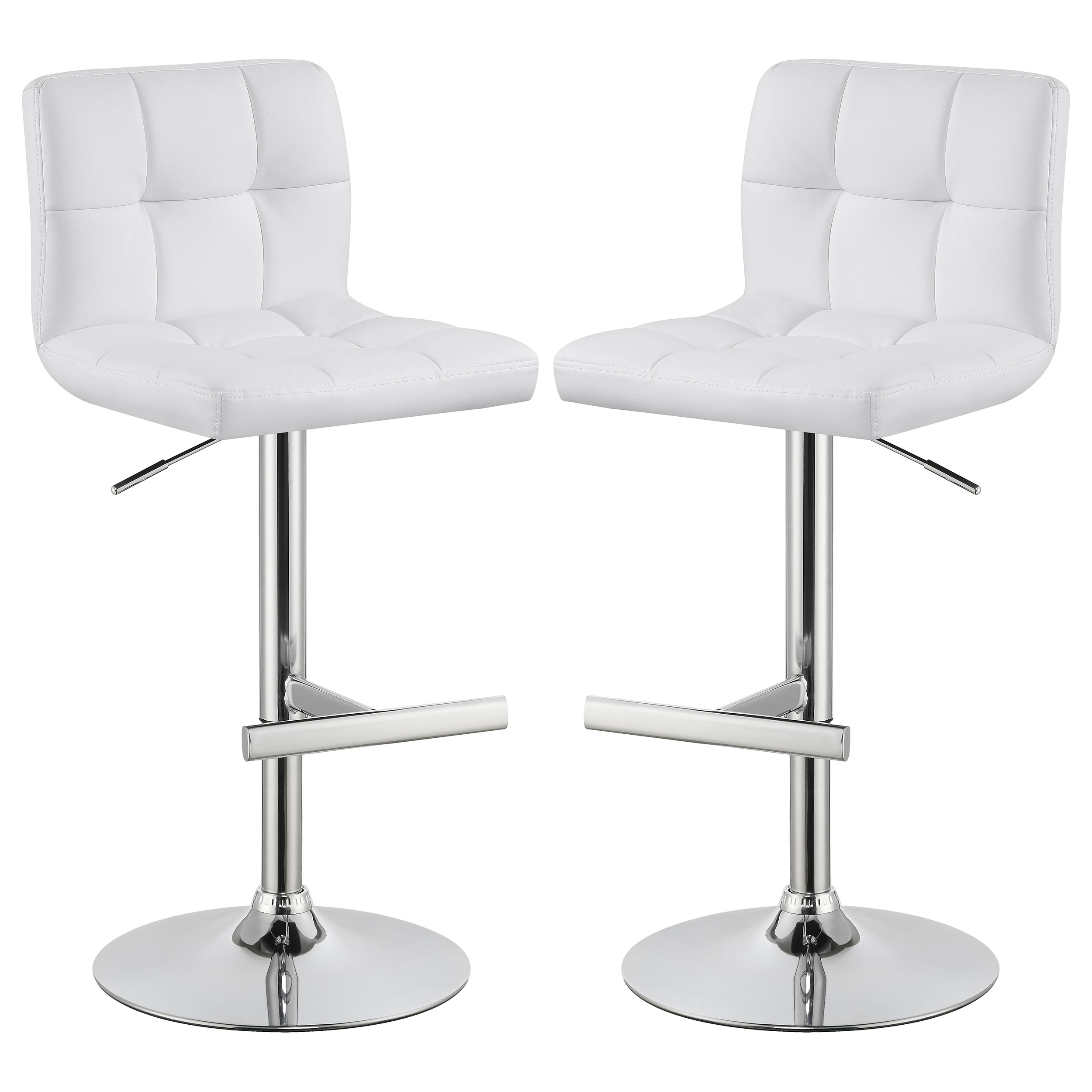Lenny Upholstered Adjustable Bar Stool White (Set of 2) Lenny Upholstered Adjustable Bar Stool White (Set of 2) product image