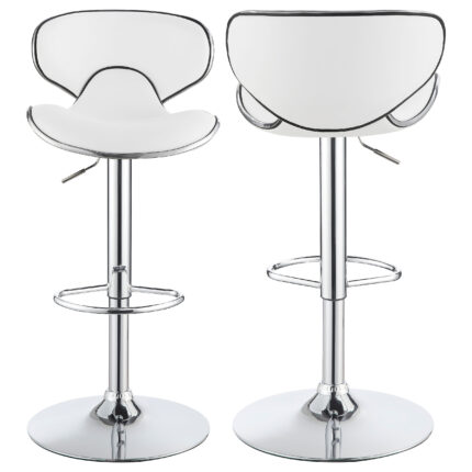 Edenton Upholstered Adjustable Bar Stool White (Set of 2) product image