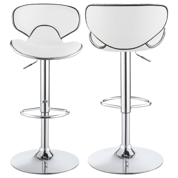 Edenton Upholstered Adjustable Bar Stool White (Set of 2) product image
