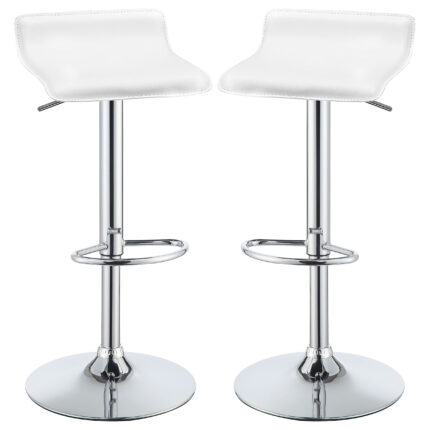 Bidwell Upholstered Adjustable Bar Stool White (Set of 2) product image