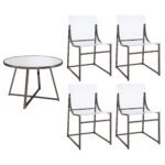 Jillian 5-piece Round Mirror Top Dining Set Black Nickel product image