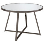 Jillian Round 45-inch Mirror Top Dining Table Black Nickel product image