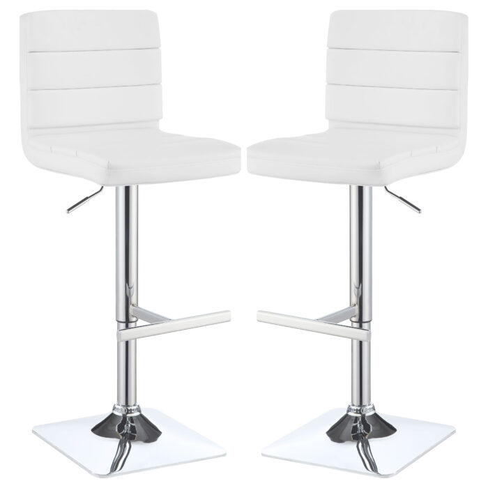 Bianca Upholstered Adjustable Bar Stool White (Set of 2) product image
