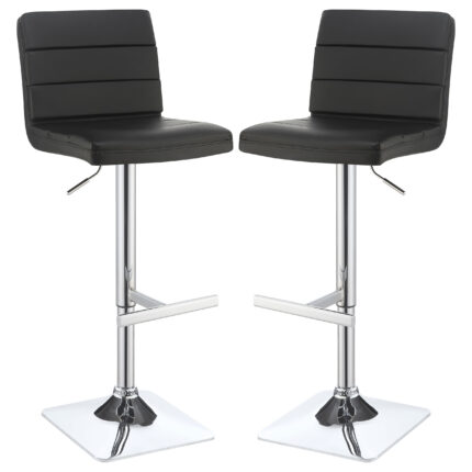 Bianca Upholstered Adjustable Bar Stool Black (Set of 2) product image