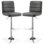 Bianca Upholstered Adjustable Bar Stool Grey (Set of 2) product image