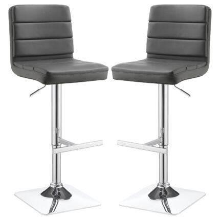 Bianca Upholstered Adjustable Bar Stool Grey (Set of 2) product image