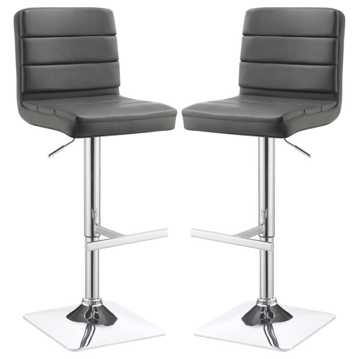 Bianca Upholstered Adjustable Bar Stool Grey (Set of 2) product image