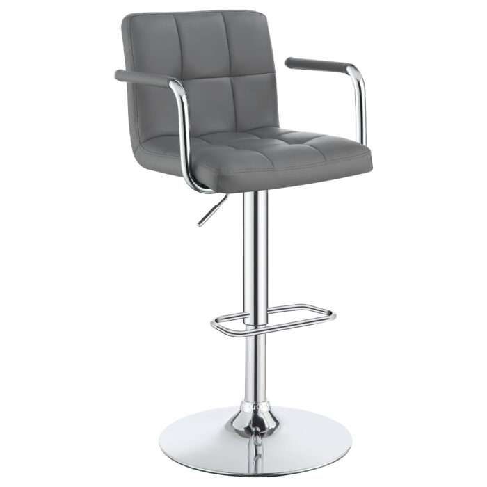 Palomar Adjustable Height Bar Stool Grey and Chrome product image