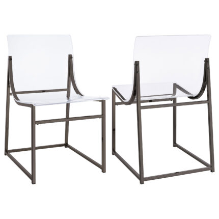 Adino Acrylic Dining Side Chair Black Nickel (Set of 2) product image