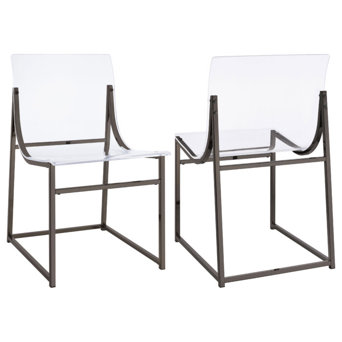 Adino Acrylic Dining Side Chair Black Nickel (Set of 2) product image