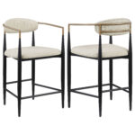 Tina Fabric Upholstered Counter Chair Beige (Set of 2) product image