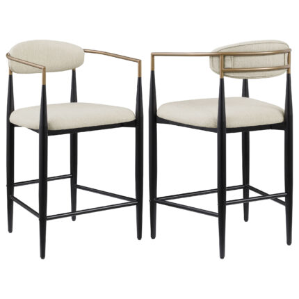 Tina Fabric Upholstered Counter Chair Beige (Set of 2) product image