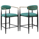 Tina Fabric Upholstered Counter Chair Green (Set of 2) product image