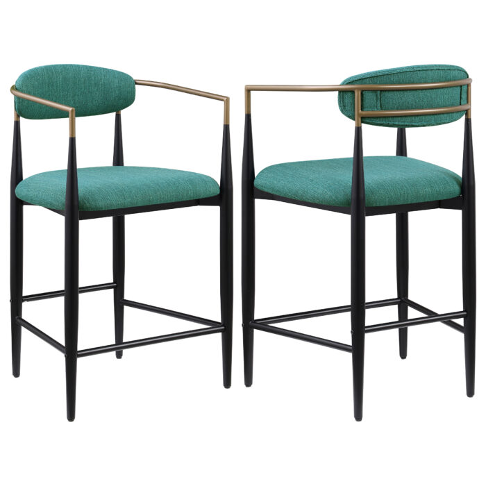 Tina Fabric Upholstered Counter Chair Green (Set of 2) product image