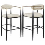 Tina Fabric Upholstered Bar Chair Beige (Set of 2) product image