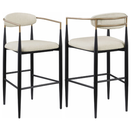 Tina Fabric Upholstered Bar Chair Beige (Set of 2) product image