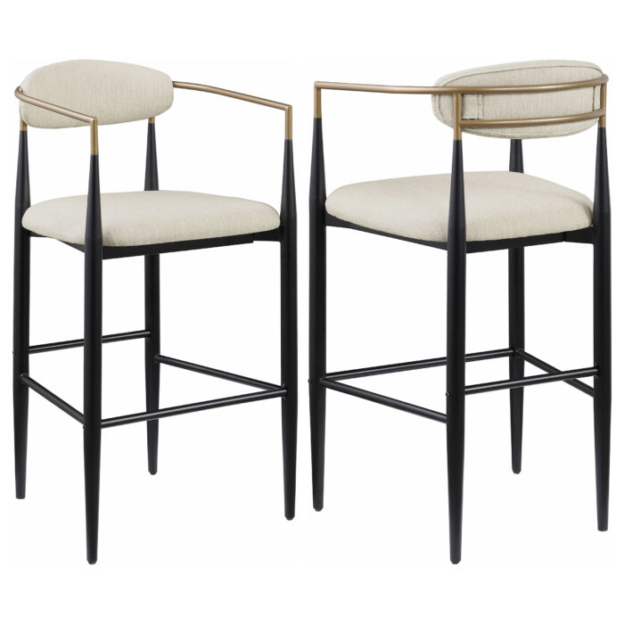 Tina Fabric Upholstered Bar Chair Beige (Set of 2) product image