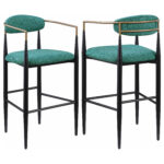 Tina Fabric Upholstered Bar Chair Green (Set of 2) product image