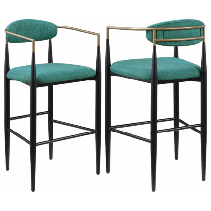 Tina Fabric Upholstered Bar Chair Green (Set of 2) product image