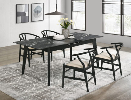 Crestmont 5-piece Extension Leaf Dining Table Set Black product image