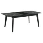 Crestmont 78-inch Extension Dining Table Black Faux Marble product image