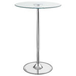 Thea Round 28-inch Glass Top LED Bistro Bar Table Chrome product image