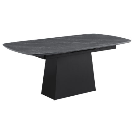 Potero 73-inch Faux Marble Extension Leaf Dining Table Black product image