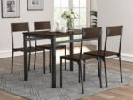 Lana 5-piece Rectangular Dining Set Dark Brown and Black product image