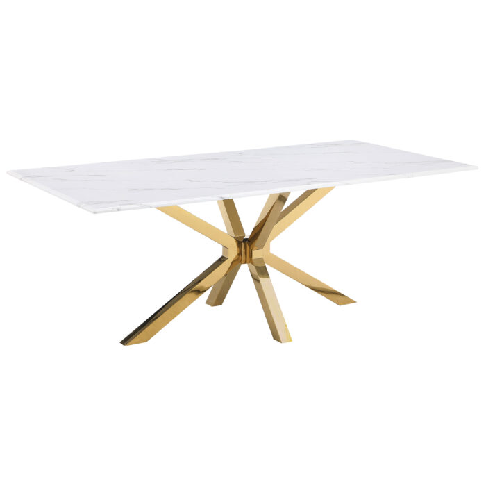 Venera Rectangular 79-inch Faux Marble Dining Table White product image