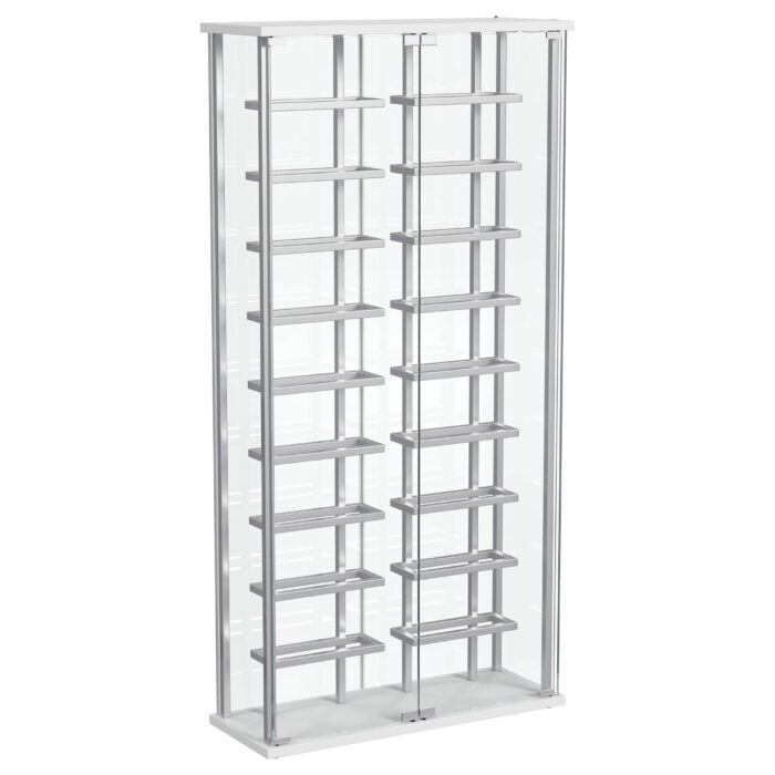 Montara Tempered Glass Wine Storage LED Curio Cabinet Chrome product image