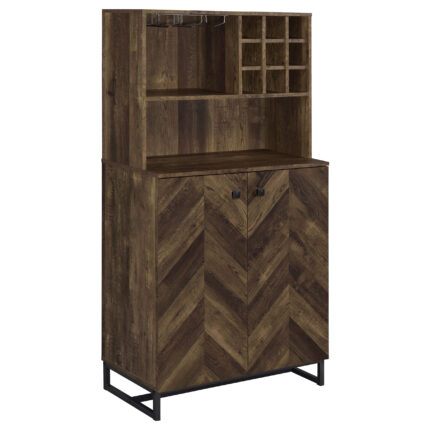 Mendoza 2-door Home Bar Cabinet Wine Storage Rustic Oak product image