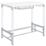 Norcrest 47-inch Acrylic Leg Bar Table White High Gloss product image
