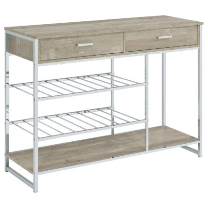 Melrose 2-drawer Home Bar Storage with Wine Rack Grey product image